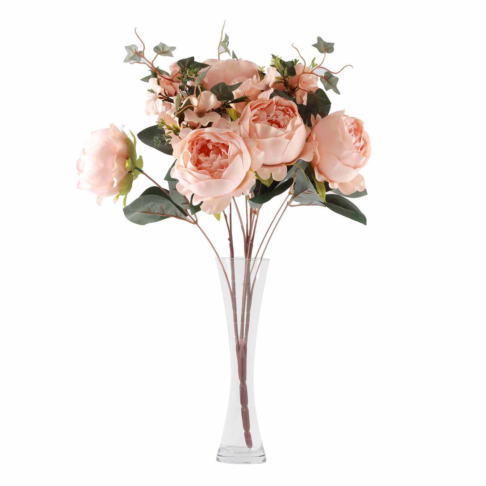 Balsacircle 12 Silk Peonies With Rose Buds And Hydrangea Flowers 2 Bushes Party Wedding Arrangements Centerpieces Bouquets Walmart Com Walmart Com