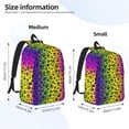 thumbnail image 3 of Honeii Animal Paw Rainbow Print Canvas College Laptop Backpack, Durable Rucksack Travel Notebook Bag School Backpack Book Bag for Men Women-Small, 3 of 7