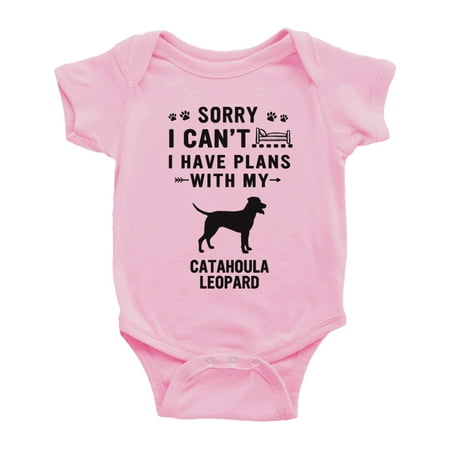 

Sorry I Can t I Have Plans With My Catahoula Leopard Love Pet Dog Funny Baby Jumpsuits (Pink 3-6 Months)