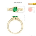 thumbnail image 5 of ANGARA Natural 1.1 ct Emerald and Diamond Split Shank Ring in 14K Yellow Gold for Women (Size-8x6mm) | May Birthstone, Birthday, Anniversary, Jewelry Gift for Women | Natural Emerald Ring, 5 of 10