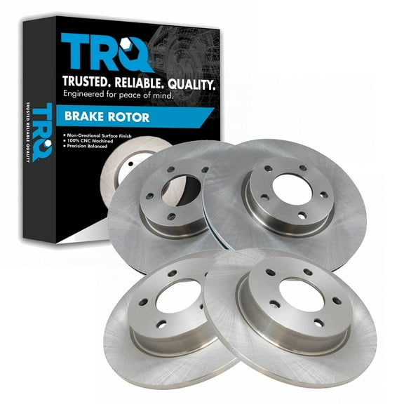 TRQ Front & Rear Brake Rotors Set Fits Select 2004-2013 Mazda 3