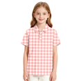 thumbnail image 6 of Trgacdwlo Girls Polo Uniform Shirt Plaid Short Sleeve School Uniform for Girls Boys Back To School Button Collared Casual Teens Clothes, 6 of 8