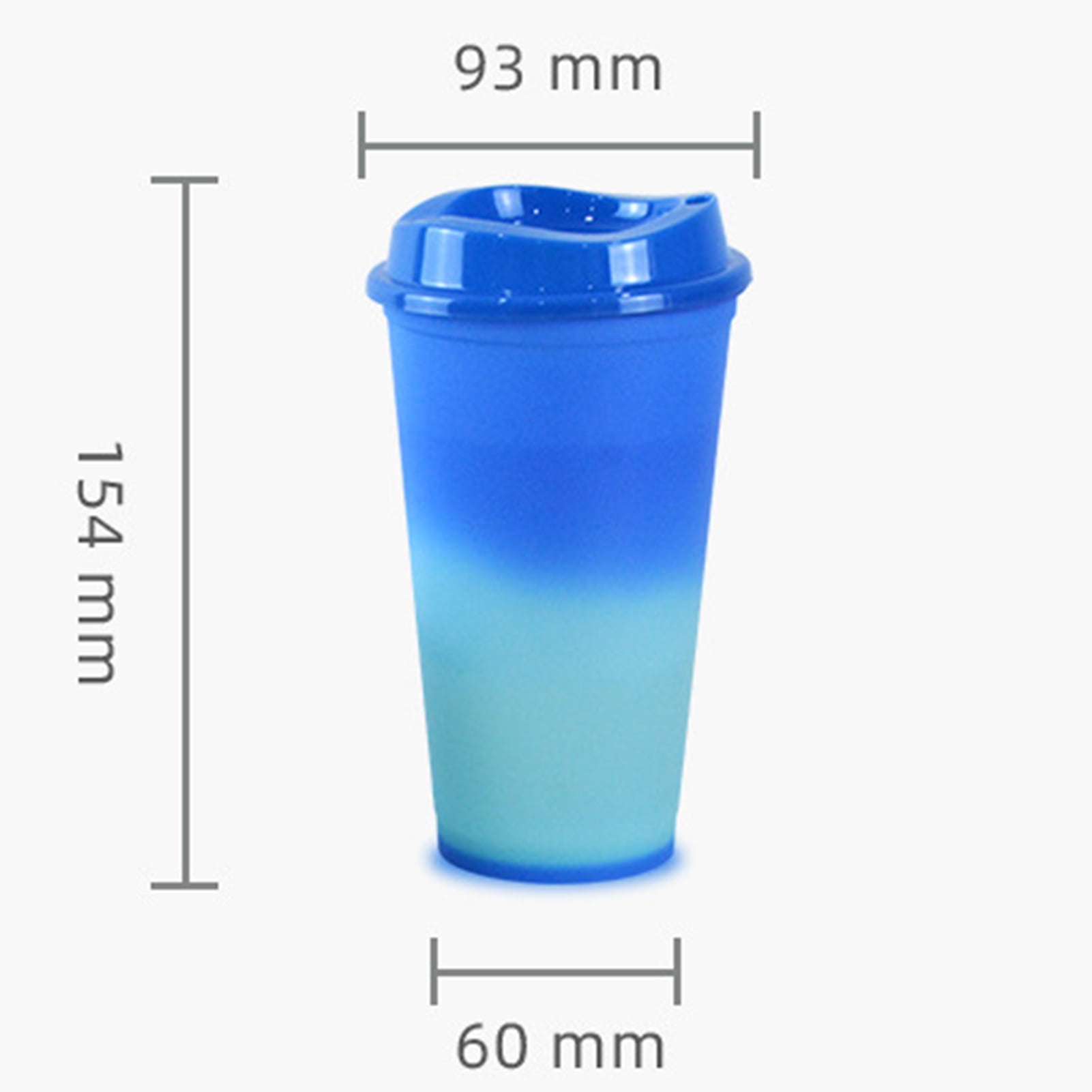 Cheers US 401ml Color Changing Cups with Lids: Kids Cold Water Drinking Cups Reusable Plastic Tumbler, Size: 15.4, Clear