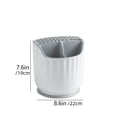 thumbnail image 3 of Kitchen Rotating Knife Rack with Chopstick Cage & Spoon Storage Box, 360° Rotation, Detachable & Easy to Clean, Food-Grade Plastic, Countertop Drainer for Kitchen Utensils Organization, White, 3 of 9