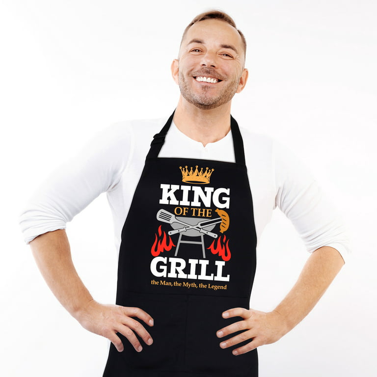 Qweryboo Funny Dad Grilling Aprons for Men, BBQ Grill King Chef