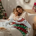 thumbnail image 4 of Red Snowman Flannel Blanket for Bed,Travel and Camping, Christmas Let Snow Pine Trees Bird Snowing Grey Super Soft Cozy Blanket for All Seasons 50"x60", 4 of 9