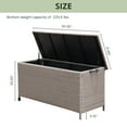 thumbnail image 3 of Grand Patio 108 Gallon Outdoor Wicker Storage Box with Lids & Wheels, All-weather Waterproof Deck Storage Box Patio Furniture, khaki, 3 of 9