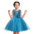 thumbnail image 2 of Mercatoo Flower Girls Sequin Dresses Pa𝐫𝐭y Dress Sleeveless Pageant Prom Gowns Wedding Pa𝐫𝐭y Tulle Mesh Belted Dress, 2 of 4
