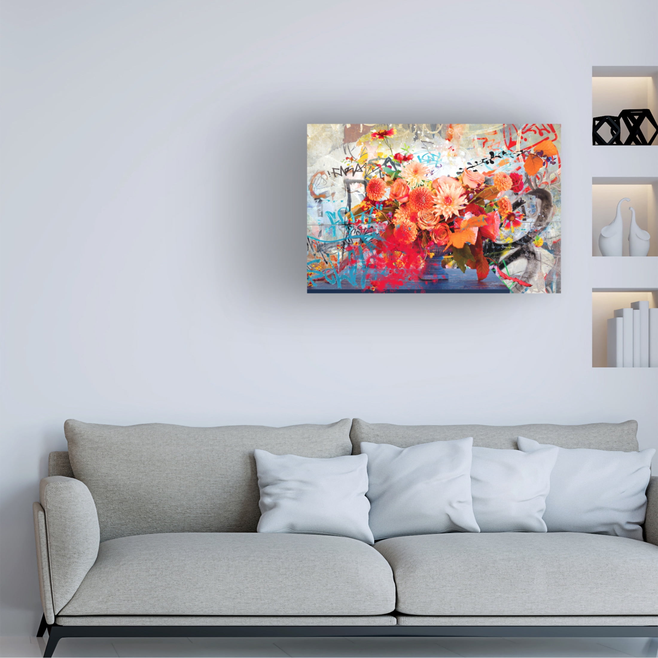 Canvas Wall Art - Porter Hastings 'Urban Bouquet 6' Wall Art for Living Room, Bedroom, or Office Décor by Trademark Fine Art - 19 x 12 Inches