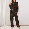 thumbnail image 2 of Balery Polynesian Turtles Pattern Pajama Sets for Women Long Sleeve 2 Piece Sleepwear Loungewear Sets Soft PJ's with Pockets Long Sleeve Comfy Pj Sets-Small, 2 of 7