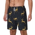 thumbnail image 2 of Balery Christmas Deers Mens Swim Trunks Swim Shorts for Men Quick Dry Inseam Beach Shorts with Compression Liner Pocket-Large, 2 of 9