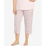 DKNY Plus Size Printed Capri Pants (Pink, 1X)