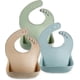 thumbnail image 1 of Set Of 3 Cute Silicone Baby Bibs For Babies & Toddlers (10-72 Months) Waterproof, Soft, Unisex, Non Messy (brown/blue/green), 1 of 5