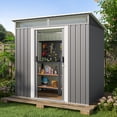 thumbnail image 6 of Lofka 6’x4’ Outdoor Storage Shed with Sliding Lockable Doors, Garden Metel Sheds for Backyard, Patio, Dark Gray, 6 of 6