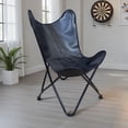 thumbnail image 6 of Carolina Monroe Butterfly Chair in Black Frame in Black Stitched Leather, 6 of 8