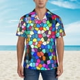 thumbnail image 4 of Haiem Colorful Tie Dye Stained Glass 2 Printed Hawaiian Shirt for Men - Men’s Casual Beach Summer Shirts - Stretch Fabric with Modern Fit-Small, 4 of 9