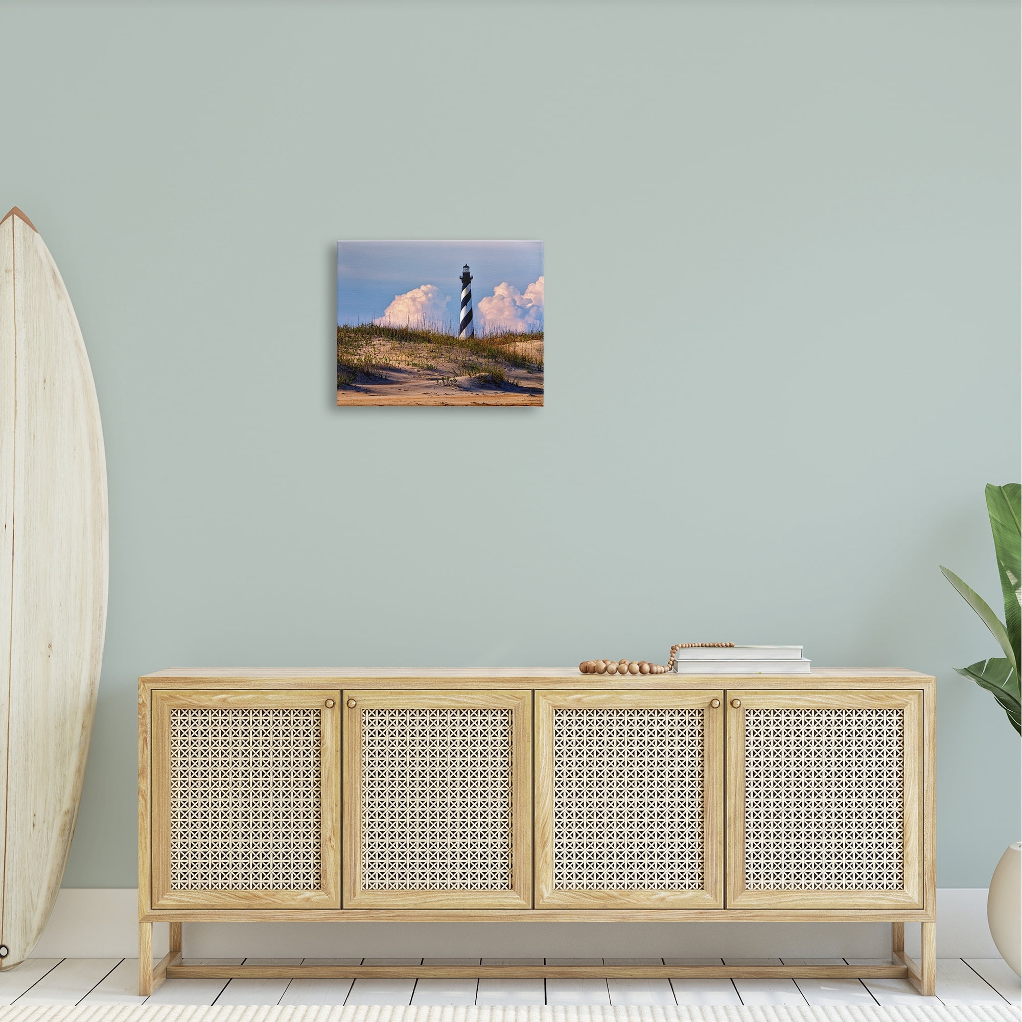 Stupell Nautical Lighthouse Cloudy Dunes Landscape Photography Gallery Wrapped Canvas Print Wall Art