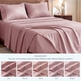thumbnail image 6 of U by Bedsure Stay Put Full Sheet Sets, 4 Piece 18" Deep Pockets Non-Slip Polyester Microfiber Bed Sheets, Pink, 6 of 10