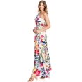 thumbnail image 3 of Flying Tomato Women's Bold Print One Shoulder Maxi Dress (S, Ivory), 3 of 5