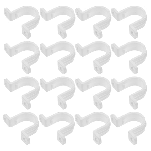 OATIPHO 30Pcs White U-Shaped Pipe Bracket Clamps for Hanging and Fixing Steel Pipes