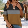 thumbnail image 2 of RQYYD Womens Sweatshirts Half Zip Fleece Pullover Tops Color Block Quarter Zipper Hoodies Fall Winter Clothes, 2 of 5