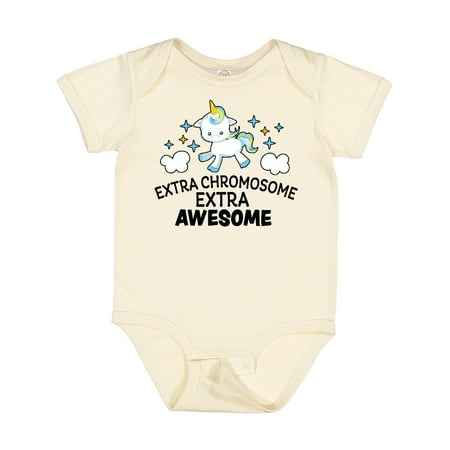 

Inktastic Extra Chromosome Extra Awesome with Unicorn Gift Baby Boy or Baby Girl Bodysuit