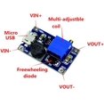 thumbnail image 5 of Treedix 6pcs MT3608 with Micro USB DC-DC Step Up Boost Module 2V-24V to 5V-28V 2A Output DC Voltage Regulator Adjustable Power Supply Board Boost Converter USB Power Module, 5 of 5