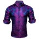 thumbnail image 1 of Camisa YOHOWA para hombre, cachemir, floral, seda, negocios, morado y azul, 1 of 6