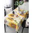 thumbnail image 2 of Farm Sunflowers Rectangle Tablecloth, Retro Flowers Butterfly Botanical Beige Waterproof & StainResistant Tablecloth, Washable Oil-proof Table Cover for Dining/Party/Wedding/Camping/Buffet 54x108 In, 2 of 9