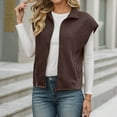 thumbnail image 3 of TIANZEN Knit Zip Front Vest Sleeveless Oversized Outerwear With Side Pockets Casual Layering Cardigan Two Vest Denim Vest Sweater Sleeves Juniors Flannel Vest, 3 of 5