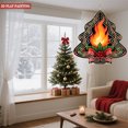 thumbnail image 2 of Stylized Metal Hanging Christmas Tree Wind Spinner - Zigzag Pattern Flame Center Holly & Berries Design for Yard & Garden Decor, 2 of 7