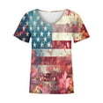 thumbnail image 5 of HEILAU 4th of July Shirts for Women American Flag Graphic Tees Independence Day Vintage Print Floral Casual V Neck T Shirt Patriotic T Shirts, 5 of 5