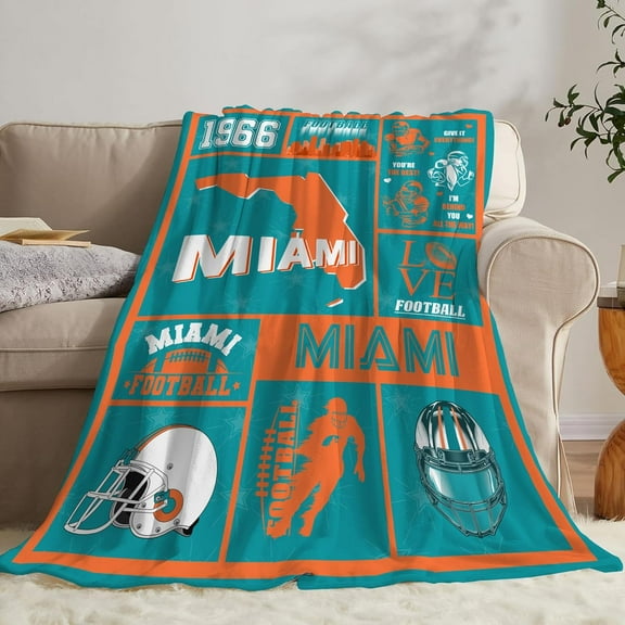 Football Blanket Ultra Soft Flannel Throw Blankets Lightweight Warm Travel Blanket Football Gifts 50"x40"