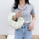 thumbnail image 2 of Moda mujer PU redondo plisado bajo el brazo bolso Casual pequeños bolsos (blanco) Likrtyny Para estrenar, 2 of 9