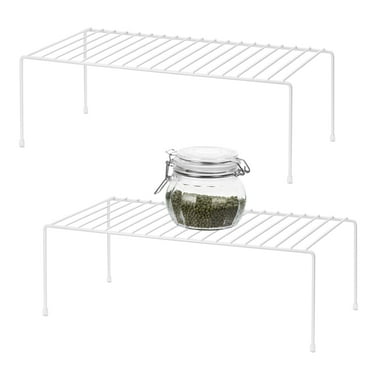 Mimifly Kitchen Cupboard Organiser Shelf, 16.9*8.3*5.9 inch Cabinets Racks, 2 Pack, White