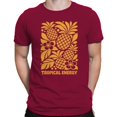 thumbnail image 2 of Smartprints Tropical Energy Pineapple Floral Men's T-Shirt Cardinal Red, Cotton, S, 2 of 4