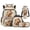Acoustic Guitar Capybara, variant on 17" Cartoon Giraffe Face Elementary School Backpack 4PCS Set, Kids Bookbag with Lunch Bag Pencil Case for Age 7-13