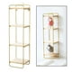 thumbnail image 4 of Estantes organizadores creativos de hierro forjado para pared, divisores de madera dorado, 4 of 6