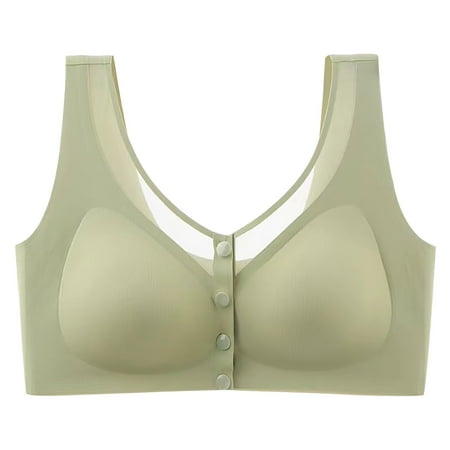 snowsong Nude Bralette Comfortable Bras for Women Womens Front Close Wirefree Comfortable Elastic Easy Close Sports Seamless Bras (Clearance) Plus Size Bra Wirefree Push up Bra Green 3XL