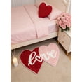 thumbnail image 6 of Heart Bathroom Rug Valentines Day Mat, Non Slip, Red Pink Multicolor Polyester, Washable 31.5"x15.7", Absorbent Comfort, Heart Shaped Floor Decor for Home, 6 of 6