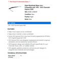 thumbnail image 2 of Right Windshield Wiper Arm - Compatible with 1996 - 2023 Chevy Express 3500 1997 1998 1999 2000 2001 2002 2003 2004 2005 2006 2007 2008 2009 2010 2011 2012 2013 2014 2015 2016 2017 2018 2019 2020, 2 of 2