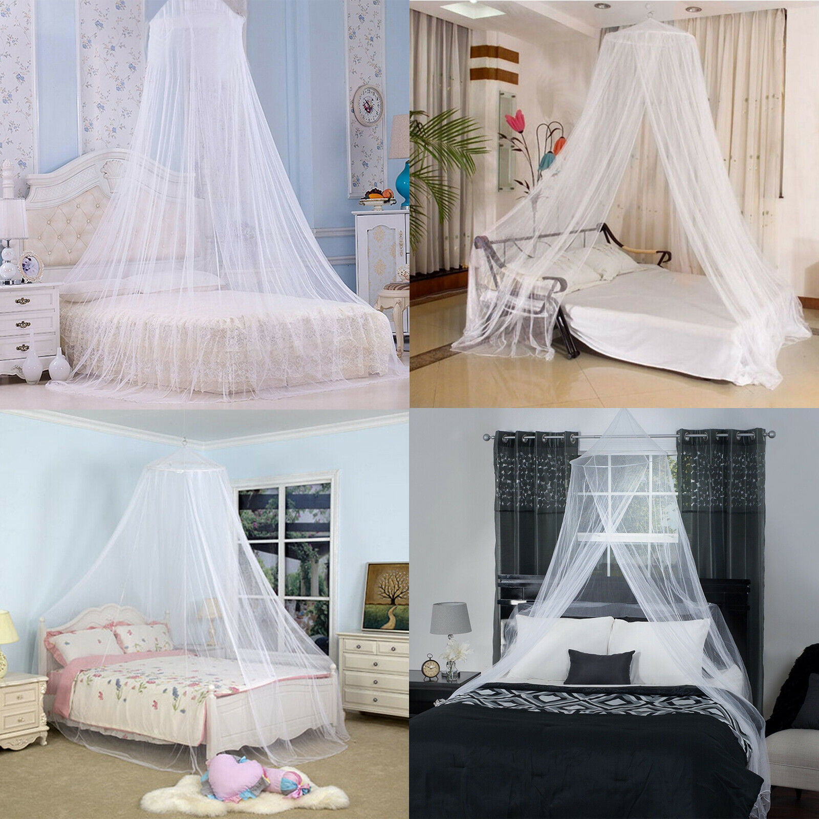 Mosquito Nets Bed Home Bedding Mesh Tent Lace Canopy Elegant Netting Queen Size 