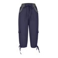 thumbnail image 3 of Pantalon Capri Cargo pour Femmes Été Décontracté Plein Air Actif Randonnée Capris Cargos avec Multiples Poches, 3 of 7