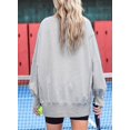 thumbnail image 3 of Sweats pour Femmes Col Rond Chute Légère Couleur Unie 2023 Mode Chaud Coupe Oversize Sweat-Shirt, 3 of 6
