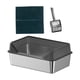 thumbnail image 5 of Bandeja de arena para gatos, caja de arena para gatos, portátil, para gatos de interior, suministros para mascotas antisalpicaduras, valla elevada, gris oscuro, 5 of 8