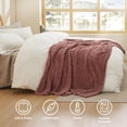 thumbnail image 4 of Manta polar para cama, tamaño queen, color rosa empolvado, 230 x 230 cm, 4 of 6