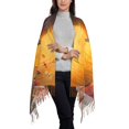 thumbnail image 2 of Sikiie Sunset Flower Meditating Raccoon Shawl Wraps Big Scarf Tassel Fall Winter Thick Scarf Warm Shawl Women Fall Gifts, 2 of 8