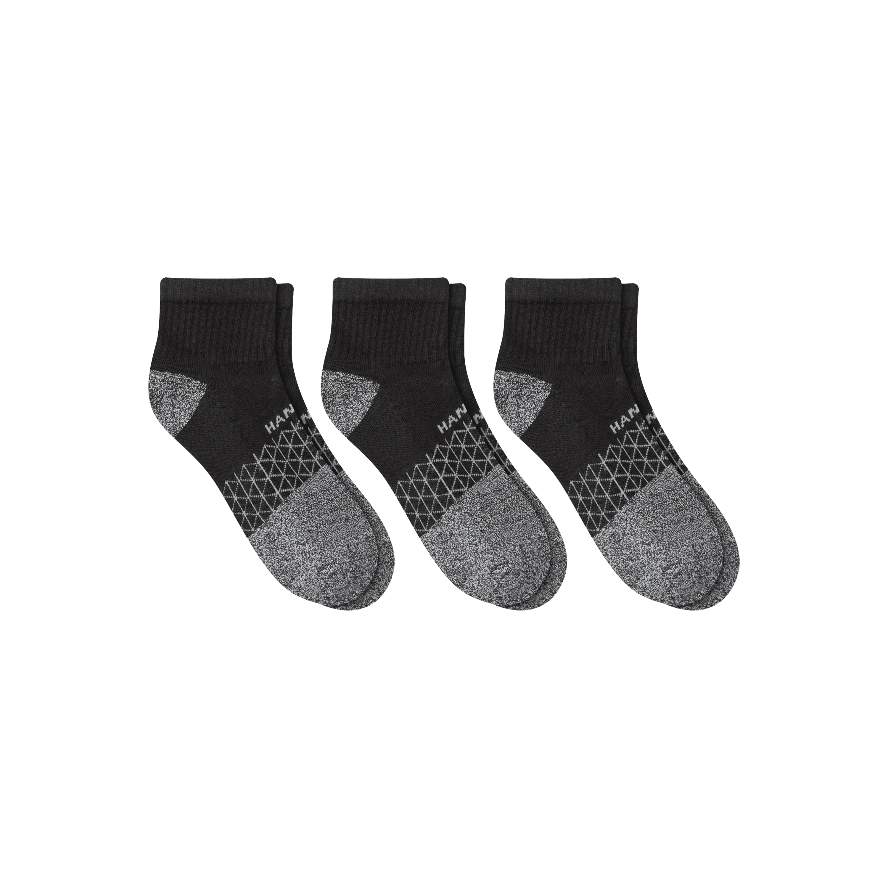 Hanes Mens Absolute Comfort Cushioned Ankle Socks, 3-Pairs