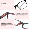 thumbnail image 5 of 3 Pack Reading Glasses for Women Men +2.5, Fashion Rectangular Readers with Spring Hinges, Lightweight Blue Light Blocking Glasses for Reading & Computer Work, Mix Color, 5 of 7