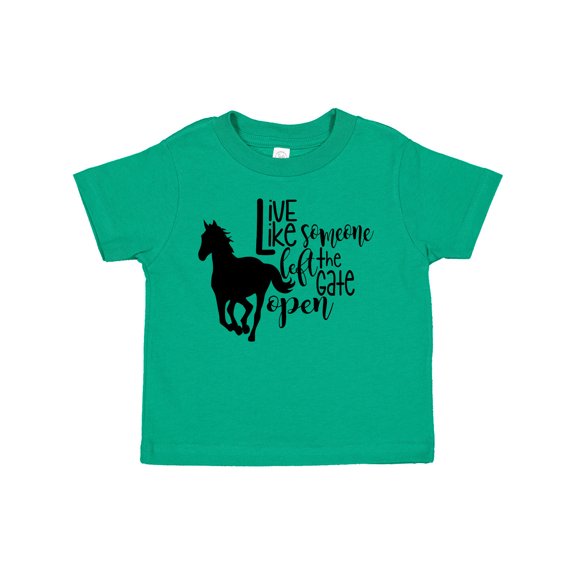 Inktastic Live Like Someone Left the Gate Open Horse Silhouette Boys or Girls Toddler T-Shirt